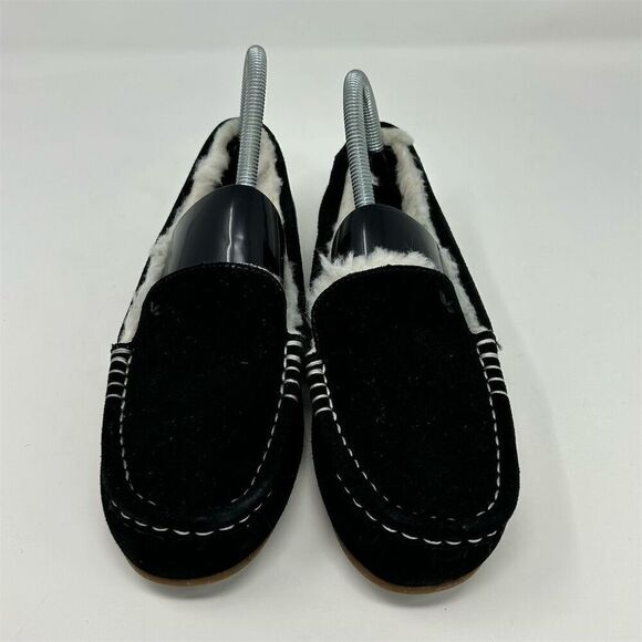 Koolaburra by UGG Women's Black Suede Moccasin Slippers Size 7 Comfort Warmth - Picture 4 of 12